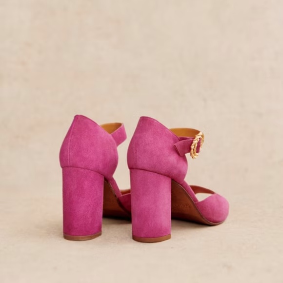Sezane Pink Block Heel Shoes - Picture 3 of 6